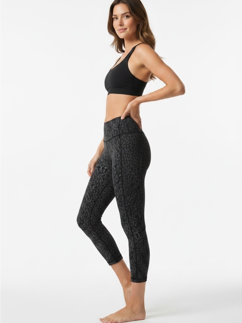Lululemon Wunder Under High-Rise Crop 21 Wild Thing Camo Deep Coal Multi Size 14